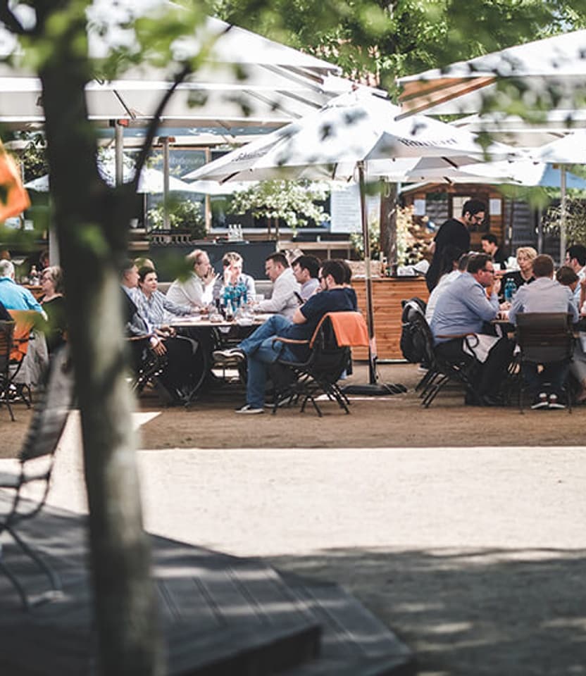 After-work drinks in the beergarden